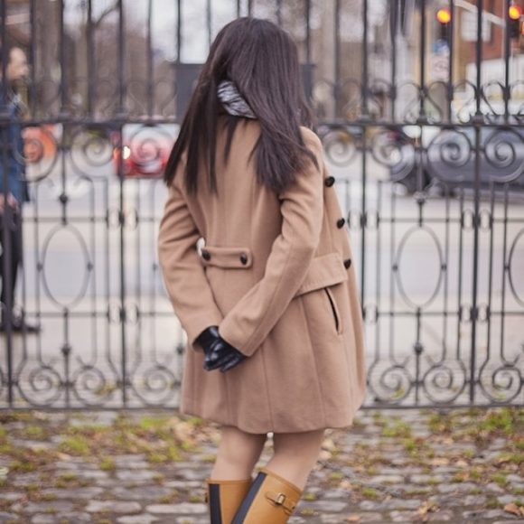 Rock Your Camel Coat & Hunter Boots