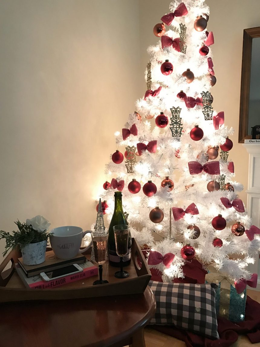 White & Pink Christmas Tree Under $35